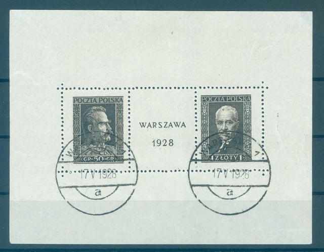 POLEN POLSKA Block 1 -WARSCHAU 1928- tadellos gestempelt, geprüft, TOP-QUALITÄT!