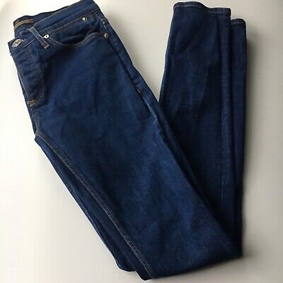 River Island Jeans Da Uomo 26 W 32 L Patta Con Bottoni Super Skinny Stretch Denim Blu