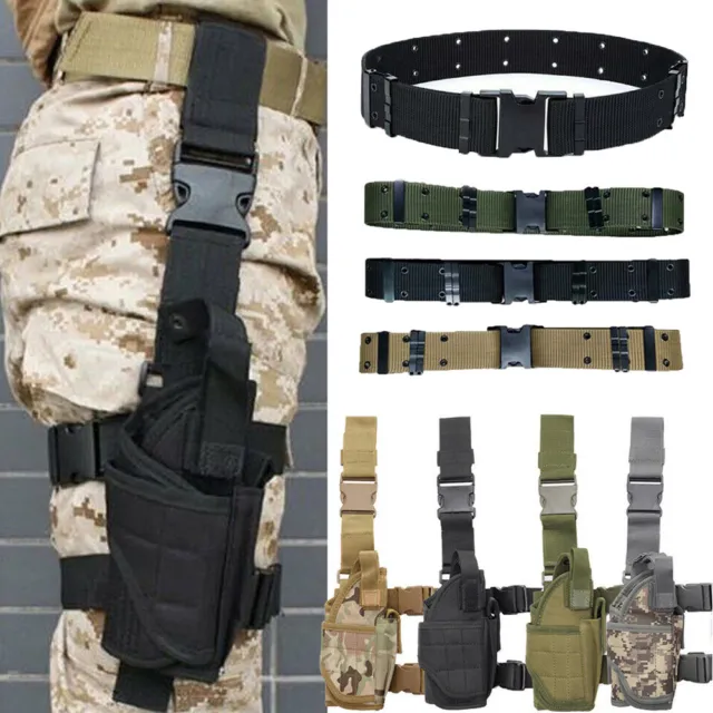 Tactical Right Drop Leg Holster Pistol Gun Thigh Holster Belt Pouch Adjustable