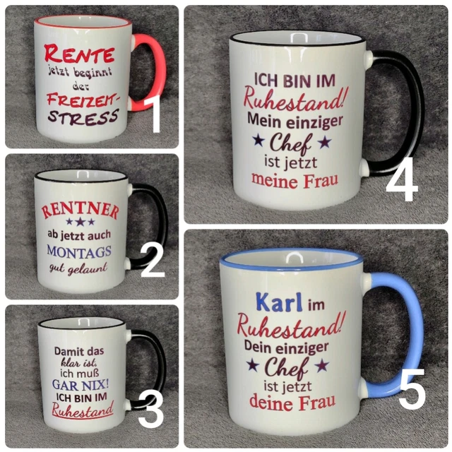 Komoke Rentner Geschenk Set - 6 Filz Biertaschen Mit Ruhestand Motiv