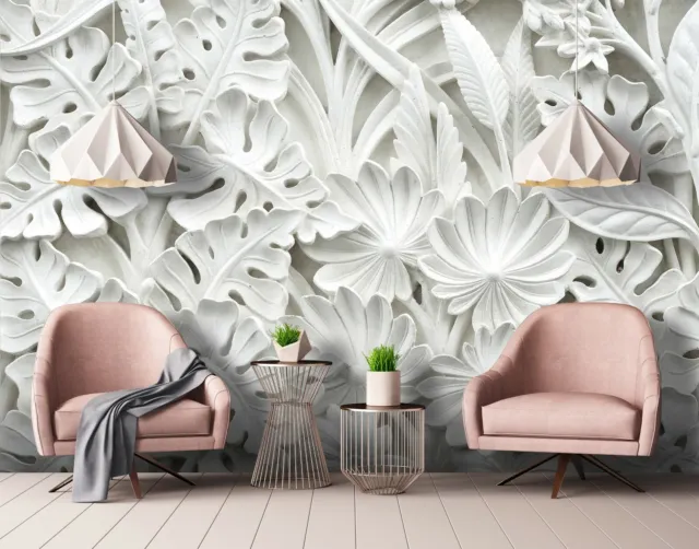 Alabaster flowers 3D WALLPAPER huge photo mural wallpaper BEDROOM wall art