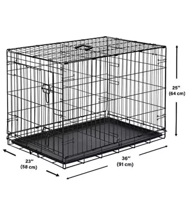 AMAZONBASICS SINGLE DOOR Folding Metal Dog Cage 36" 55.00 PicClick