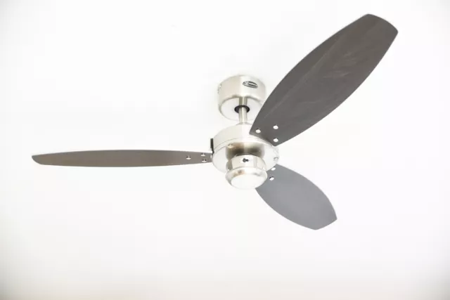 Ventilateur de plafond avec chaine Ventilateur sans éclairage Jet Nickel 105 cm