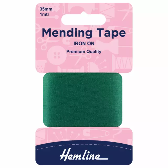 Green Iron On Mending Tape 100cm x 35mm For Quick & Easy Repairs On Garments