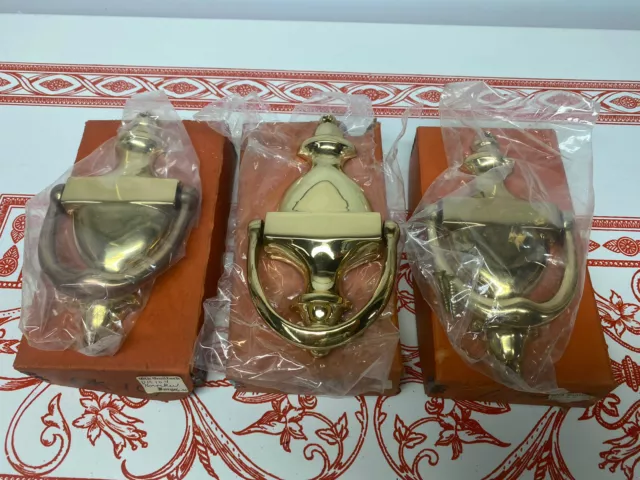 Lot Of 3 Vintage NOS Old Guilford Forge  Solid Brass Door Knockers
