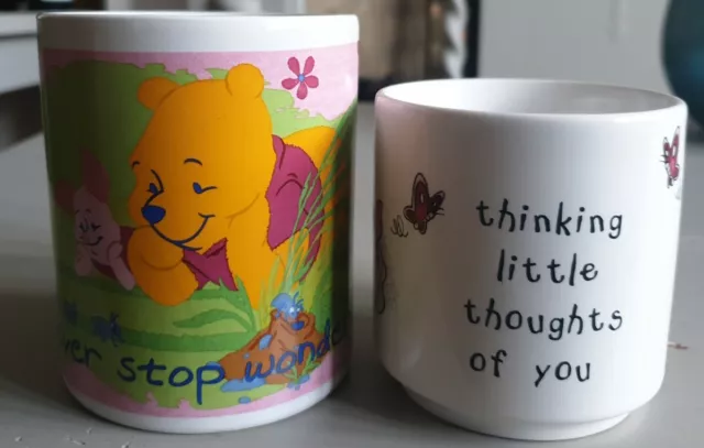 2 DISNEY Winnie The Pooh / piglet Mugs - BOTH MINT CONDITION. FREE POSTAGE