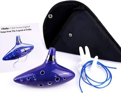 Ohuhu Ocarina with Song Book (Songs From the Legend of Zelda) Display Stand Bag