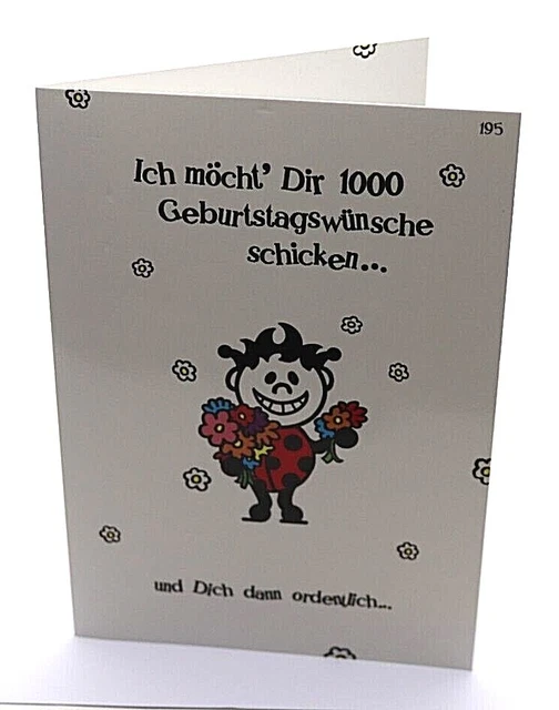 GEBURTSTAGSKARTE 1000 WÜNSCHE Karte zum Geburtstag Grußkarte Klappkarte ...