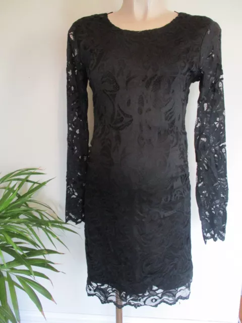 H&M Mama Maternity Black Lace Party Occasion Dress Size M 12-14