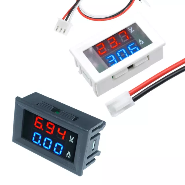 DC 100V 10A Voltmeter Ammeter Blue + Red Dual LED Digital Volt Amp Meter Gauge