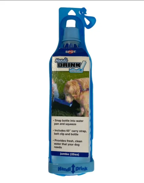 Ethical Dog Pet Waterer Handi-Drink #51503 Blue Jumbo 25 Oz w/Belt Bag Clip -New