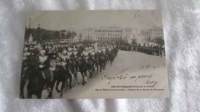 CPA carte postale Les Souverains d'Italie à Paris / Place de la Concorde