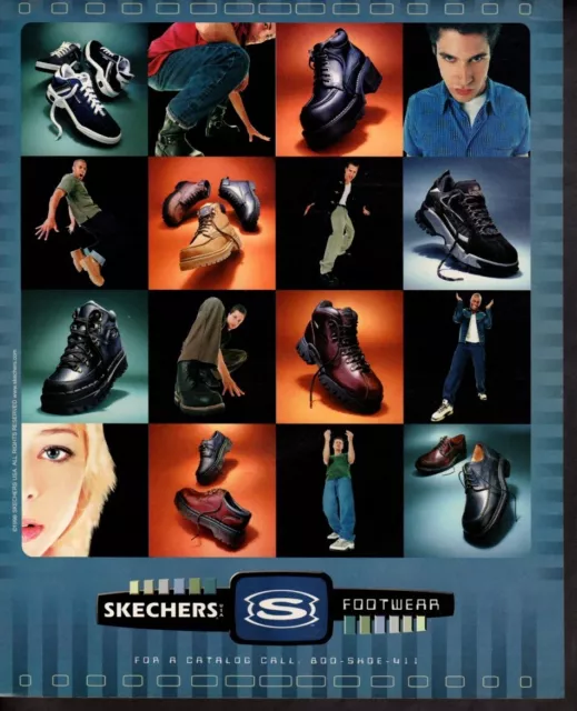 Vintage print ad advertisement Fashion shoe Skechers Footwear styles men 1998
