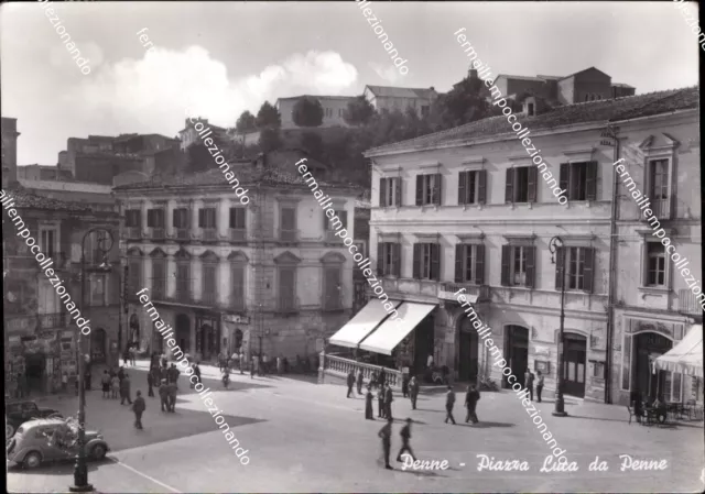 cd581 cartolina penne piazza luca da penne provincia di pescara abruzzo