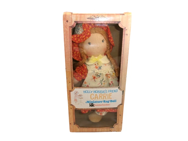 Vintage Holly Hobbie Friend Carrie Miniature Rag Doll 8"  Knickerbocker NRFB