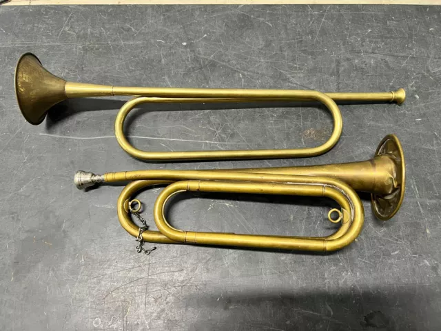 Vintage Rexcraft US Regulation Brass Bugle & Decorative Bugle