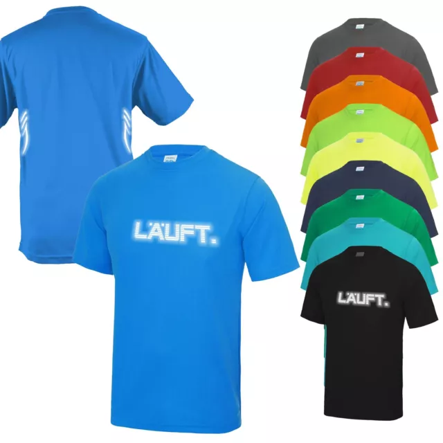 Laufshirt Herren reflektierend LÄUFT Funktionsshirt Running Tshirt Spruch