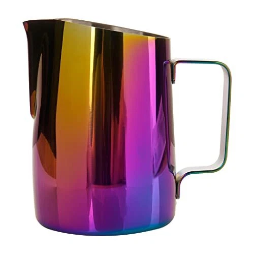 Milk Frothing Pitcher With Handle, 600ml Stainless Steel Steaming Pitc...
