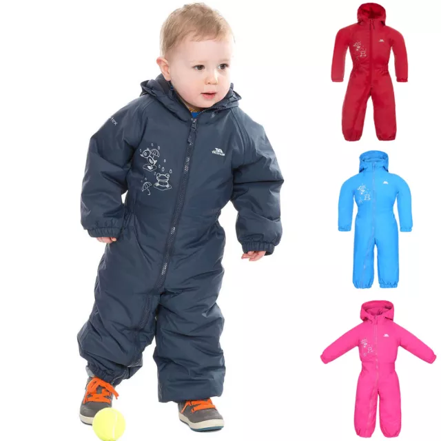 Babies Toddlers Trespass DripDrop Padded Waterproof All In One Snow / RainSuit