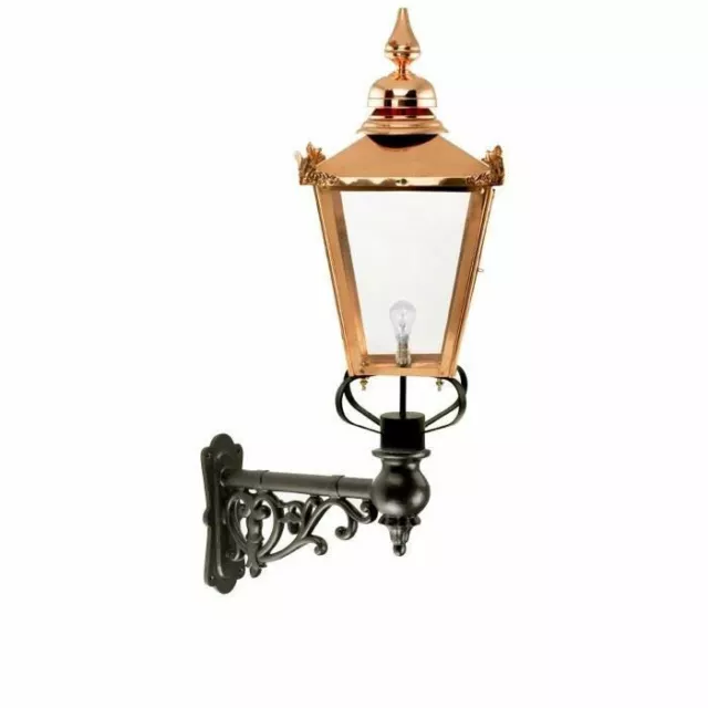 USED EX-Display - Copper Victorian Lantern on an Ornate Corner Bracket – Medium