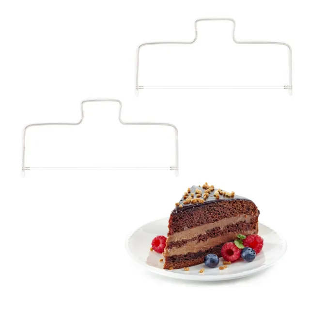 2x taglia torta acciaio livellatore tagliatorta cake cutter doppio filo