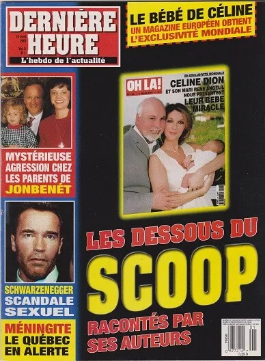 Celine Dion René Angelil DERNIERE HEURE magazine 2001 Arnold Schwarzenegger