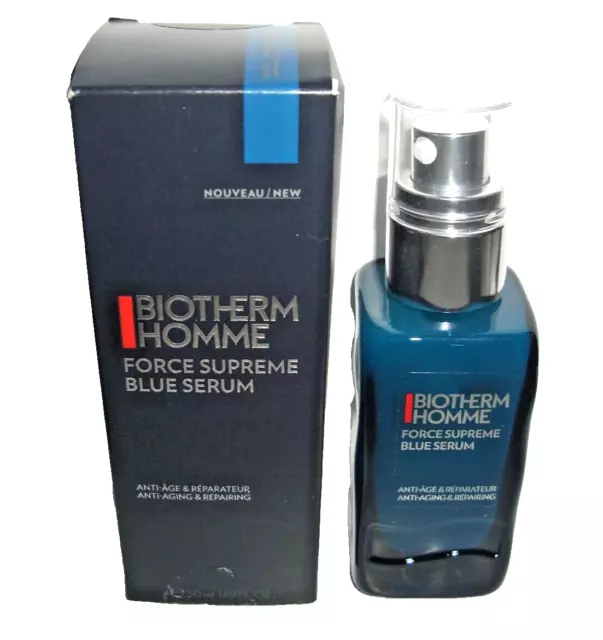 (1499,80€/L) BIOTHERM Homme Force Supreme Blue SERUM 50 ml Anti Age Repair NEU