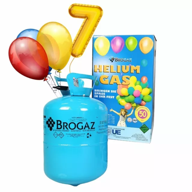 Helium Gas Ballongas Einweg für ca. 20 30 50 Luftballons Zubehör Ballons + Band