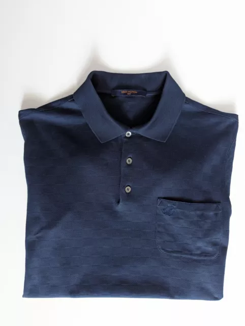 Louis Vuitton Men's Ultra Rare Damier Ebene Collar Polo Shirt