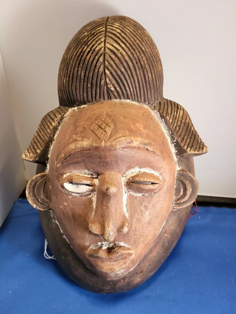 Vtg Punu Lumbo Mask Gabon Africa Fine Ethnographic Wooden Tribal  (af1006) Efo