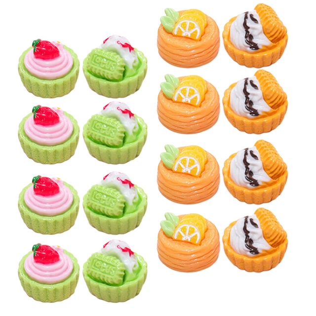24 Pcs Cake Pretend Play Toys Fake Cakes Miniature Collectibles DIY Accessories