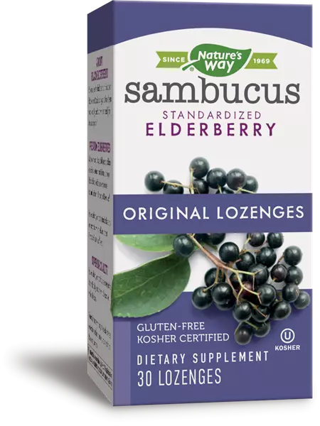 Sambucus Black Elderberry 30 Lozenges | Immune Support Cold Flu Remedy