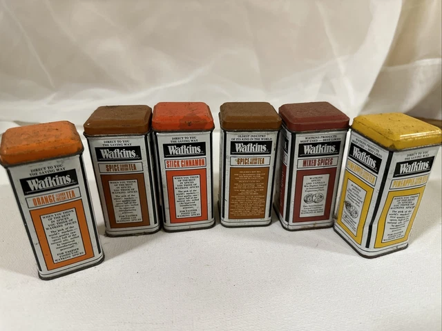 Watkins Spice Tins 6 Total