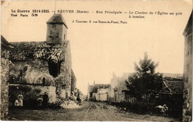 CPA AK Militaire - Reuves - Rue Principale - Ruines (697307)