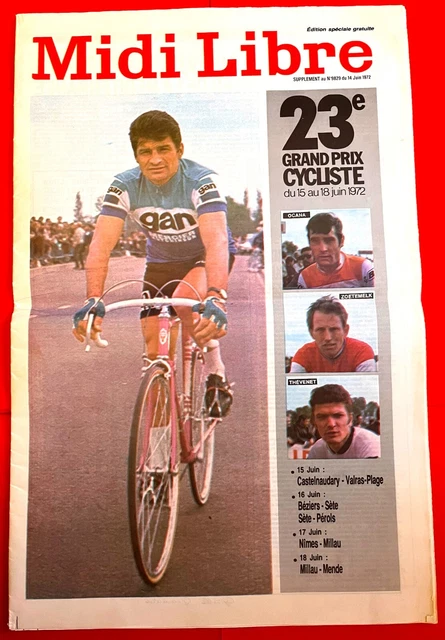 CYCLISME POULIDOR Grand Prix Midi Libre 1972 Rare Programme
