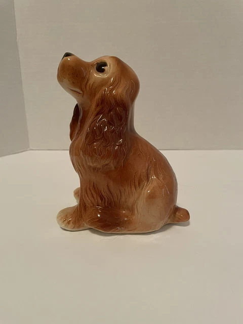 Vintage Royal Copley 6 1/2" Ceramic Cocker Spaniel Puppy Dog Sitting Figurine