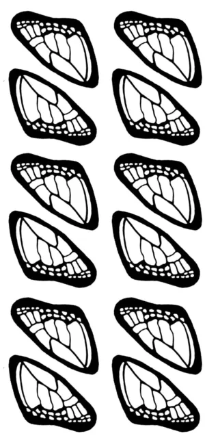 Calcomanías de vidrio fundido negro 1-3/8"" X 3/4"" 544" Butterfly Wings 12 piezas
