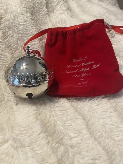 2001 Wallace Silversmiths 31St Anniversary Limited Edition Annual Sleigh Bell
