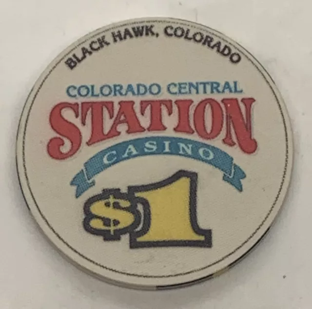 Colorado Central Station Casino $1 Chip - Black Hawk CO - Ceramic 1993