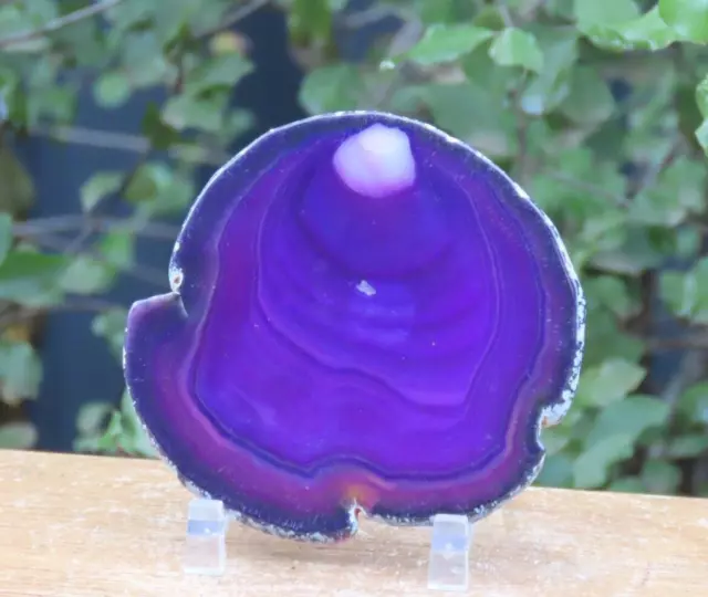 76 Grams Polished Dyed Purple Agate Crystal Slice 90mm Long 2