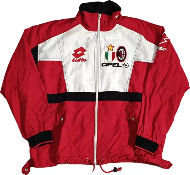 maglia calcio tracktop felpa AC Milan Lotto Roberto Baggio Opel 1996 1997 Worn