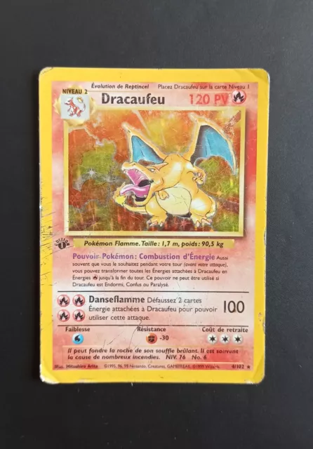 Carte Pokémon Dracaufeu 4/102 Holo Edition 1 - Wizards - Set de Base - FR