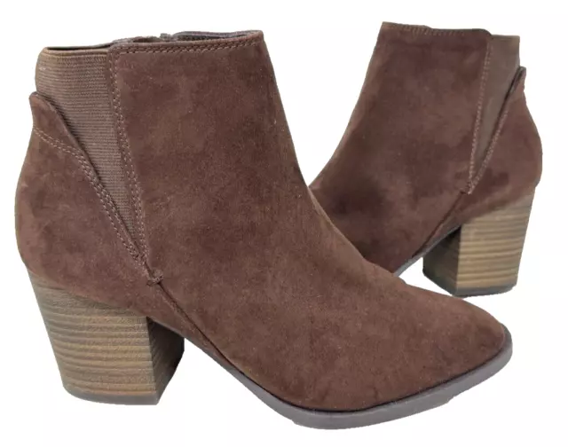 LC Lauren Conrad Women's Adelynn Zip Up Ankle Boots Brown Size:7 108H