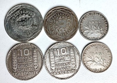 GROS LOT MONNAIES FRANCAISES ARGENT MASSIF ECUS AUTRES SEMEUSES HERCULE 1 Kg 