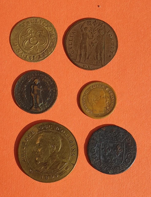 lot de 6 jetons a identifier