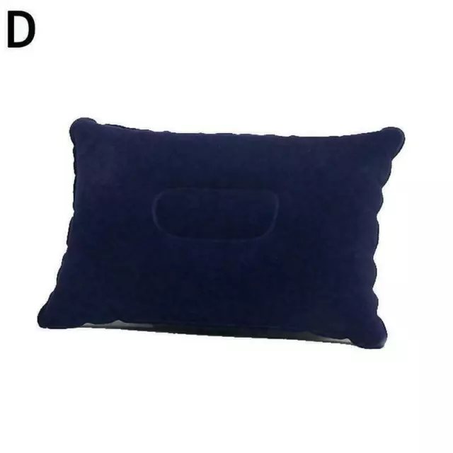 Inflatable PVC And Nylon Pillow Soft Blow up Sleep Cushion Camping.7 V6P8