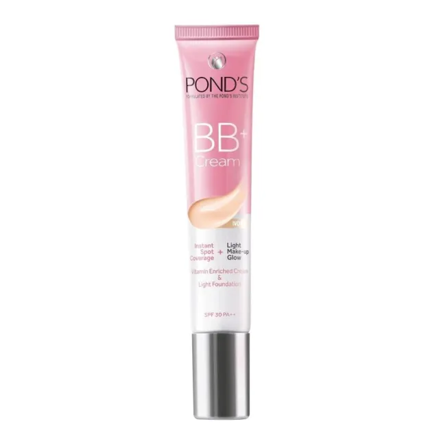 POND'S BB+ Crema, Cobertura Instantánea + Maquillaje Ligero Brillo, Luz, 18 g