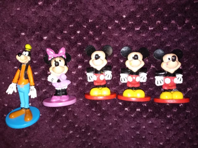 Disney Toys Mickey Mouse Minnie Goofy 5 pvc figures figurines cake toppers lot