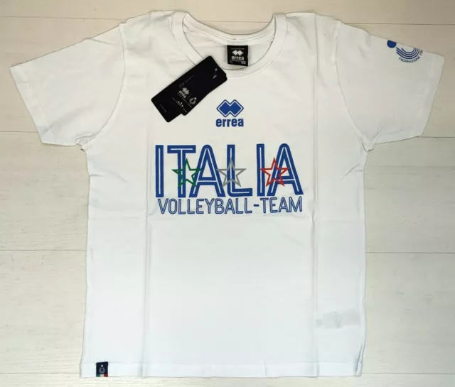 171/28 Errea T-Shirt Italia Volleyball Team Maglia Maglietta Fipav Tee Shirt