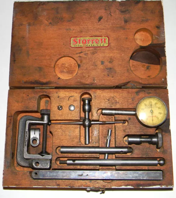 Starrett Dial Indicator Set~.001~no 196~vintage~Box~Machinist Metalworking~USA